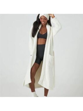 Kashwere Shawl Collar Robe in Cream Size XL